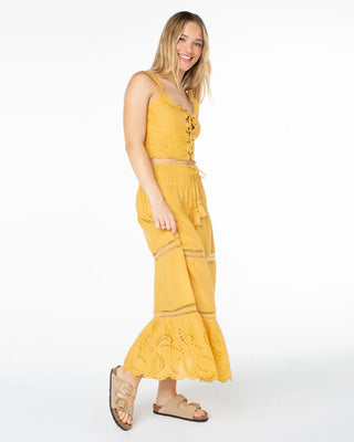 Roxy Women's Castaway Maxi Skirt - Amber Gold Solid