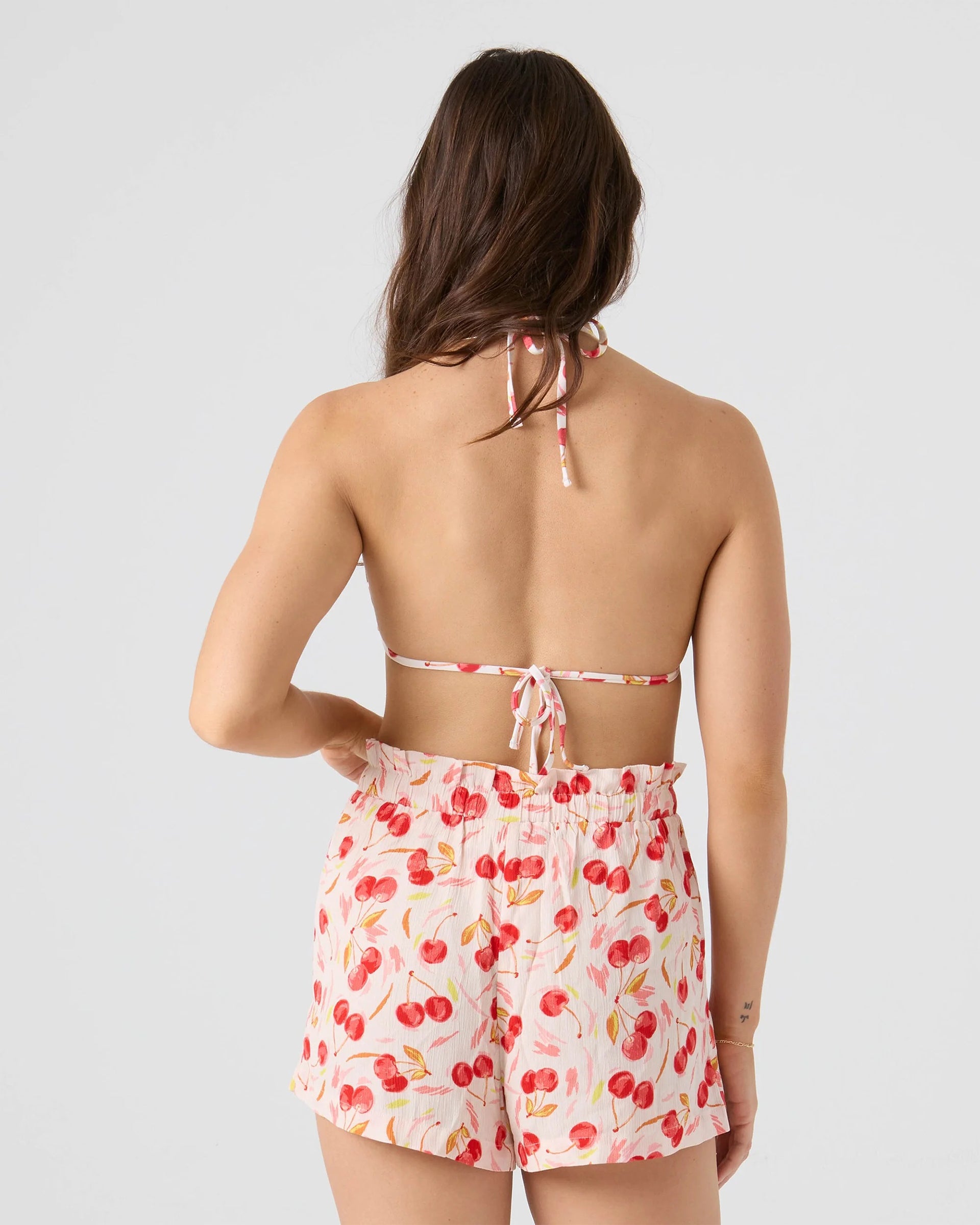 Roxy Women's Cherry On Top Mini Tiki Triangle Bikini Top - Red/Cream