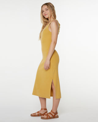Roxy Women's City Lights Midi Dress - Amber Gold Solid