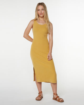 Roxy Women's City Lights Midi Dress - Amber Gold Solid