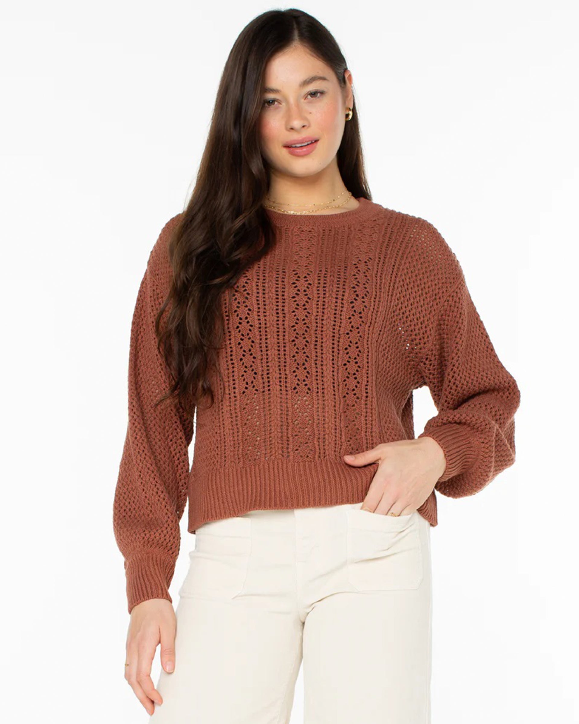 Roxy Day Break Open Knit Sweater