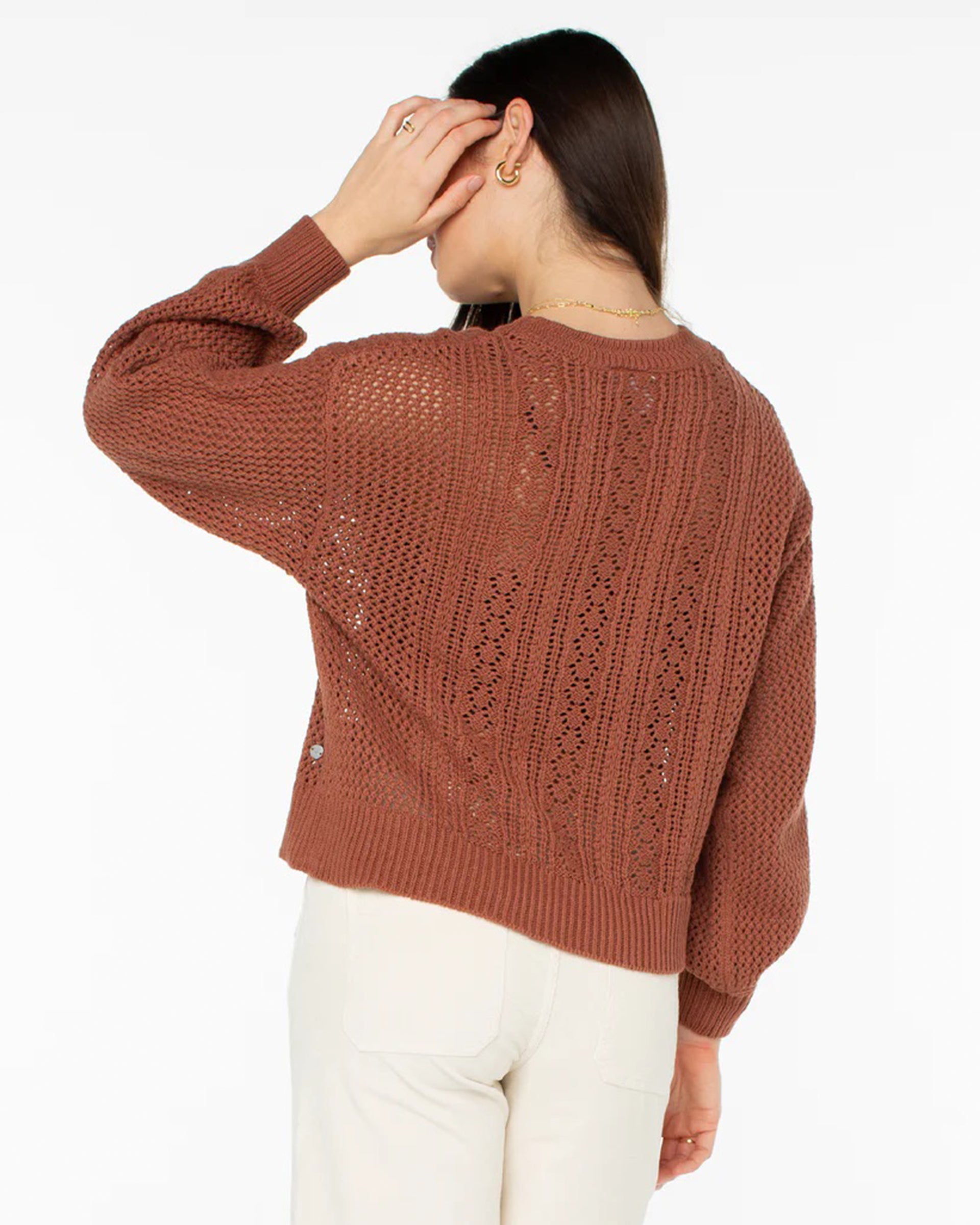 Roxy Day Break Open Knit Sweater