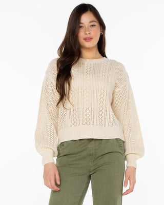 Roxy Women's Day Break Open Knit Sweater - Parchment
