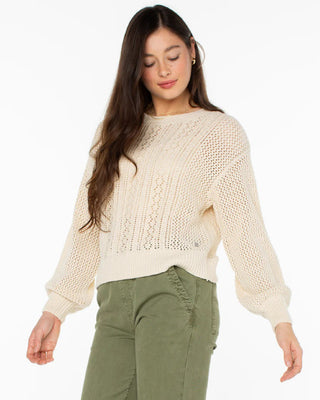 Roxy Women's Day Break Open Knit Sweater - Parchment