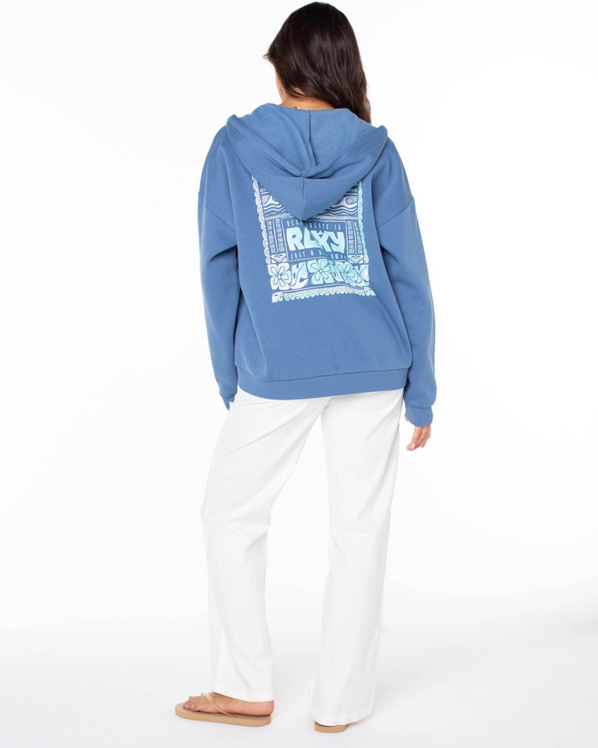 Roxy Women's Evening Lineup Zip Through Hoodie - Blue Horizon Okinawa