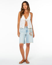 Roxy Women's Fairweather Top - Cloud Dancer Solid