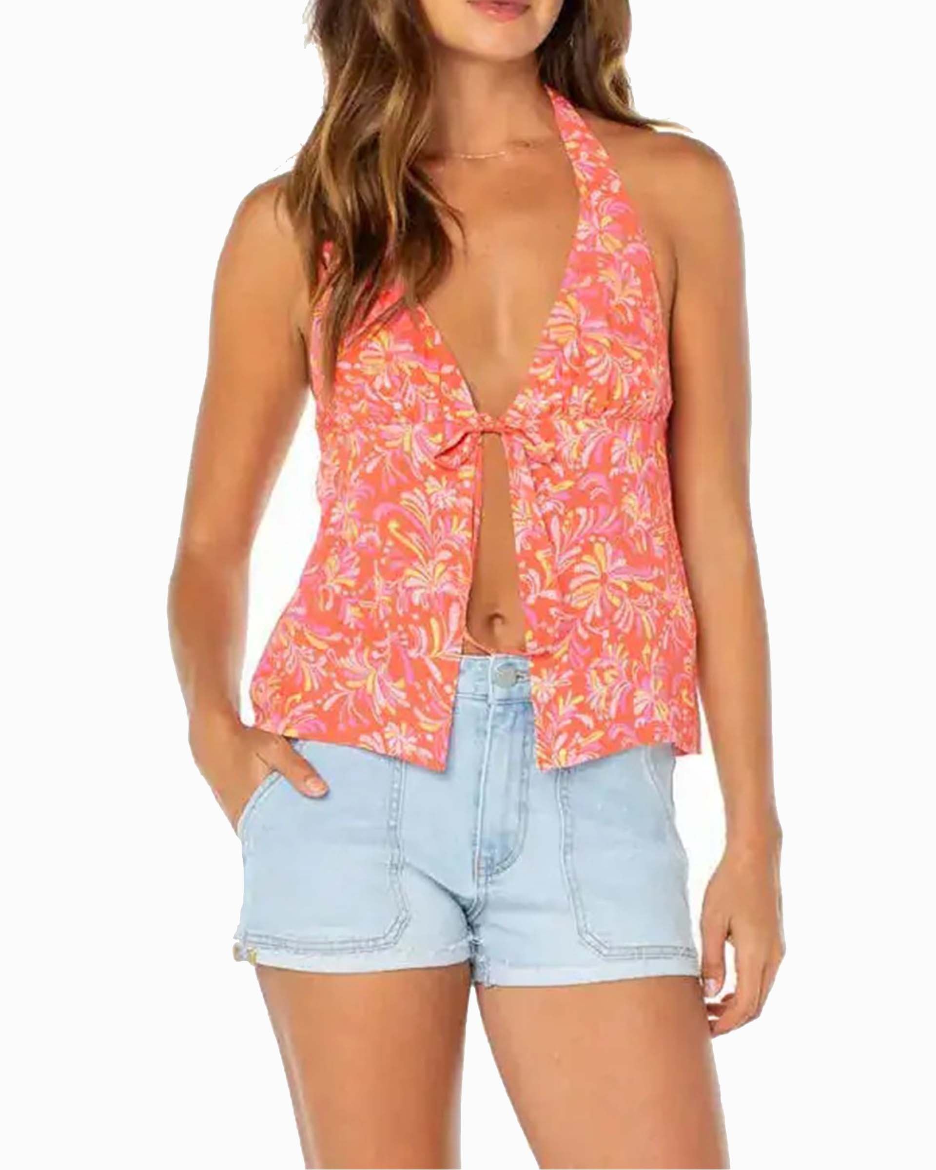 Roxy Women's Fairweather Top - Hot Coral