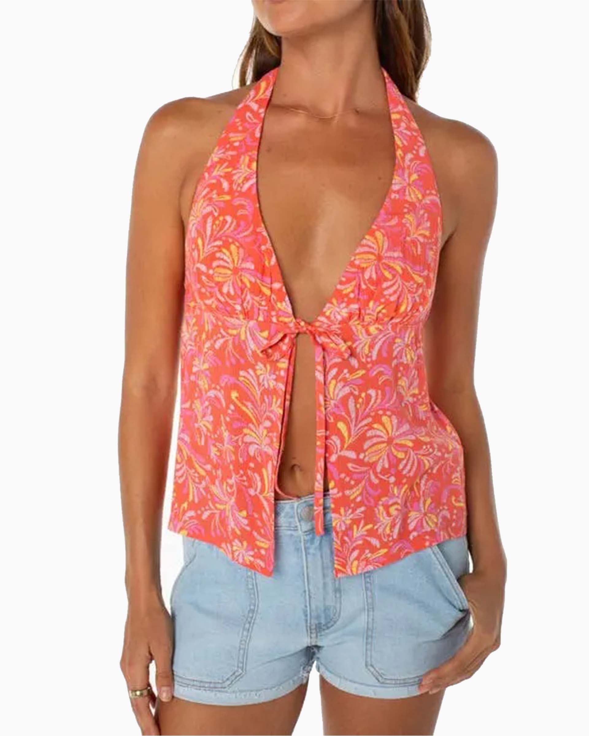 Roxy Women's Fairweather Top - Hot Coral
