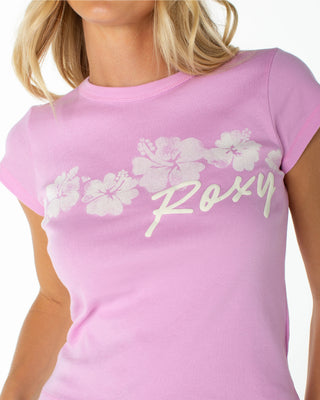 Roxy Women's Floating Hibiscus 90's Baby Tee - Pastel Lavender