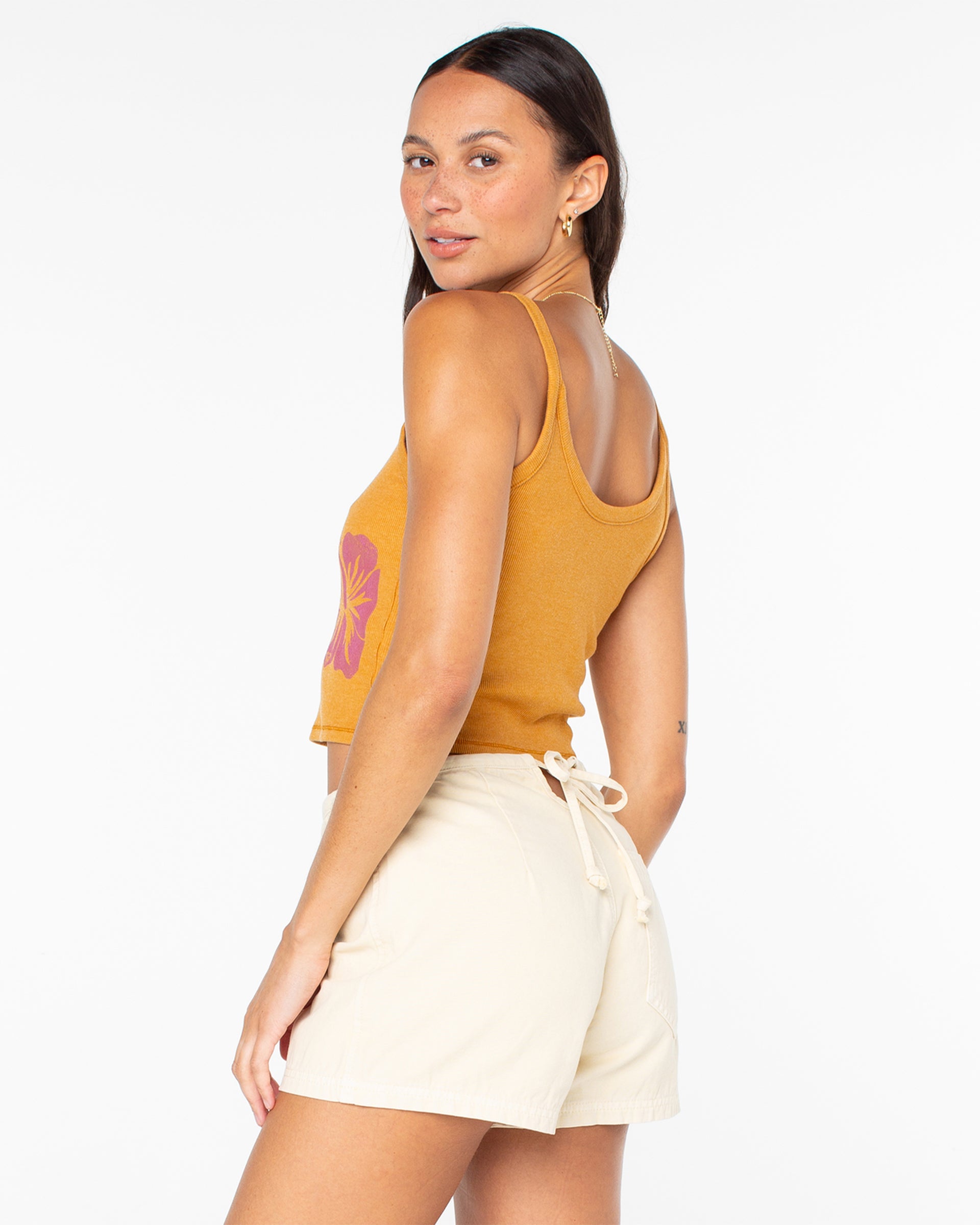 Roxy Women's Flower Block Tank - Gold