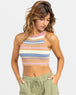 Camel Switchbackstripe Sweaters