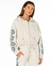 Roxy Women's Fringing Reefs Zip-Up Hoodie - Pumice Stone