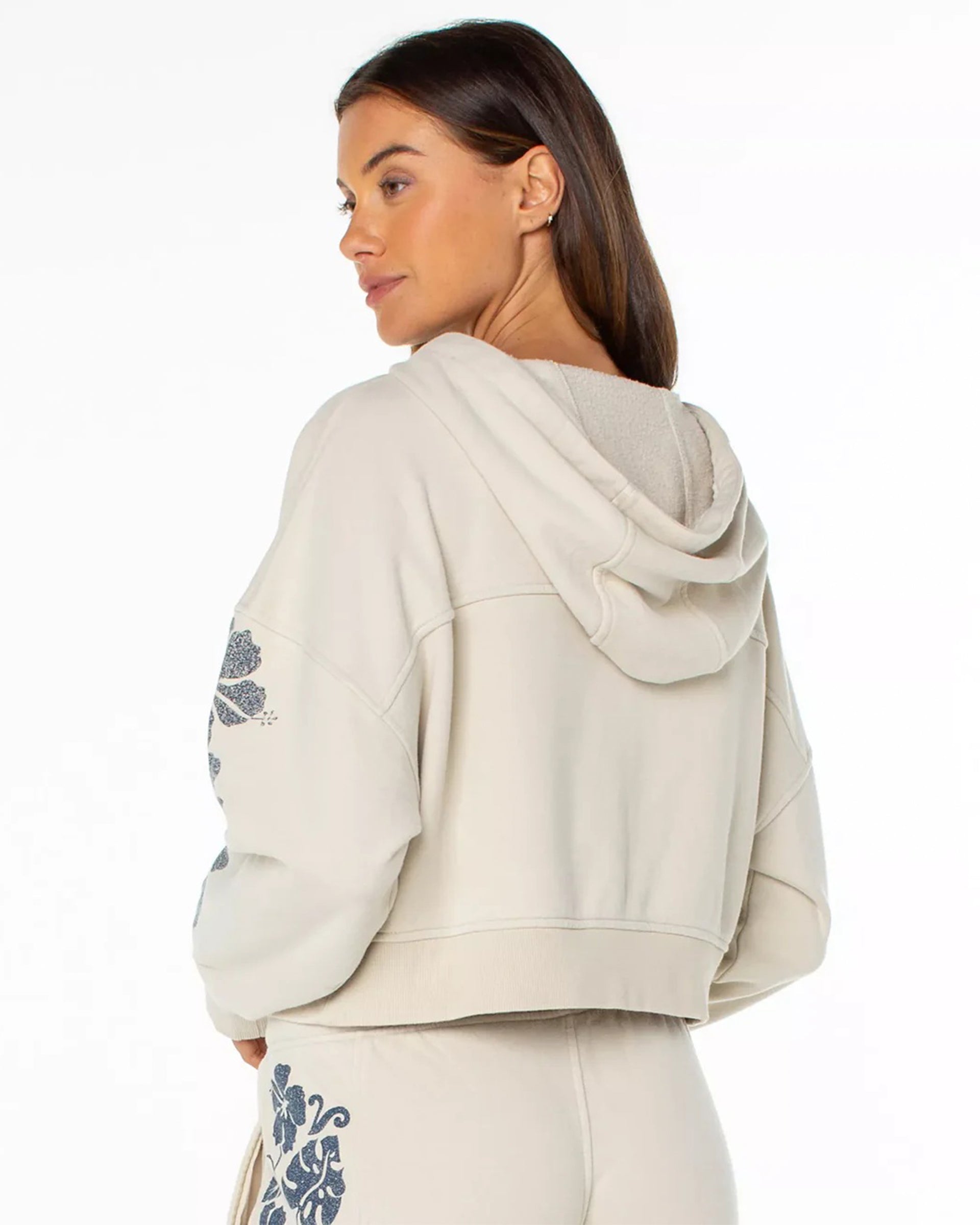 Roxy Women's Fringing Reefs Zip-Up Hoodie - Pumice Stone