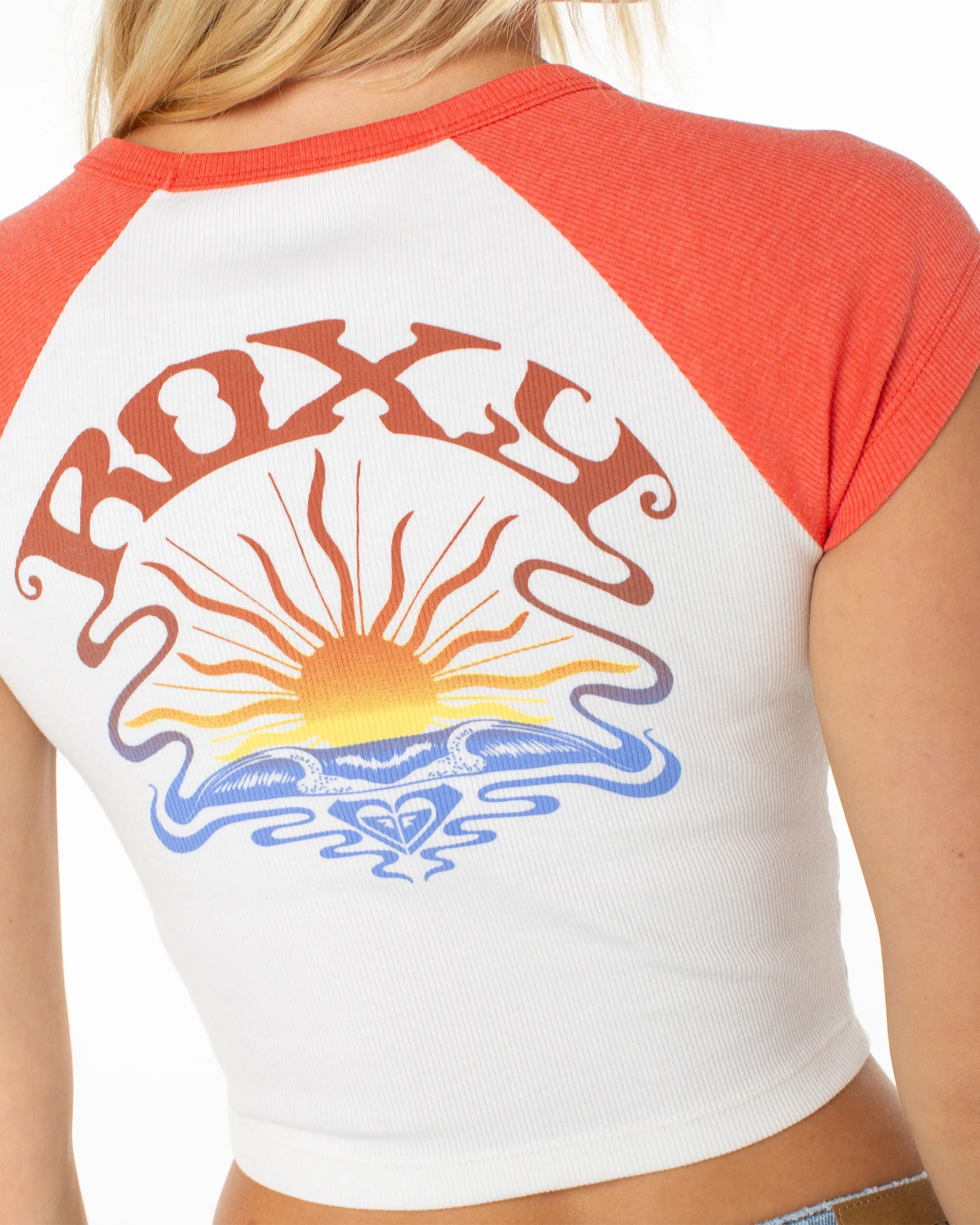 Roxy Women's Garrett Wave S/S T-Shirt - Hot Coral Garrett Wave