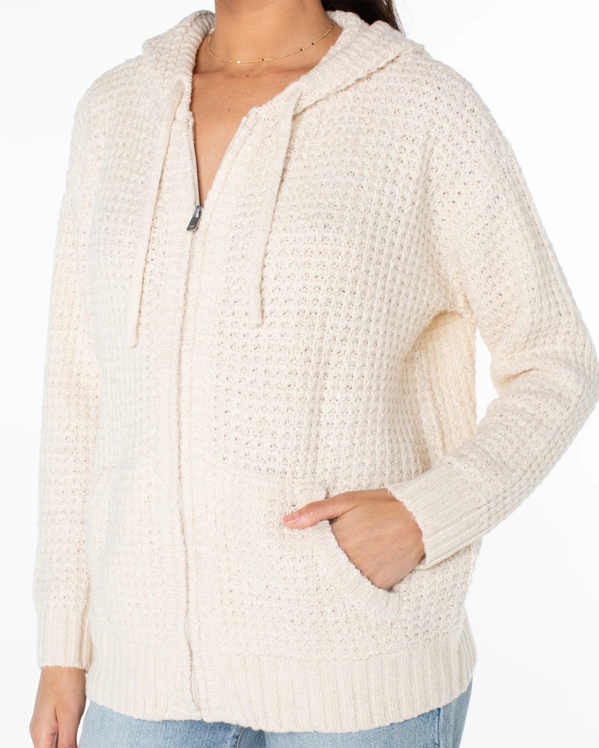 Roxy Women's Glassy Mornings Zip-Up Hoodie - Parchment