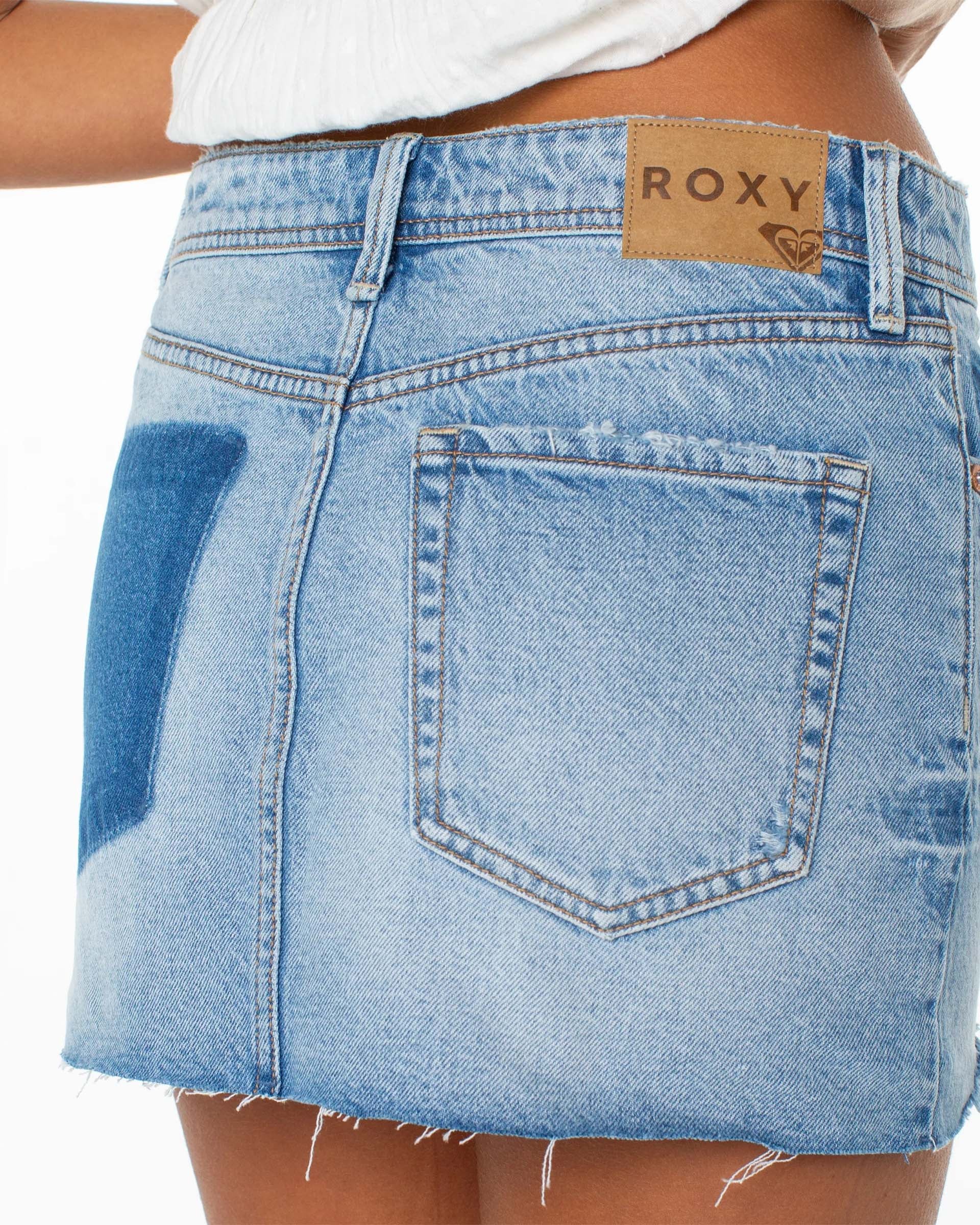 Roxy Women's Golden Horizon Skirt - Wash Ashore Denim Wash