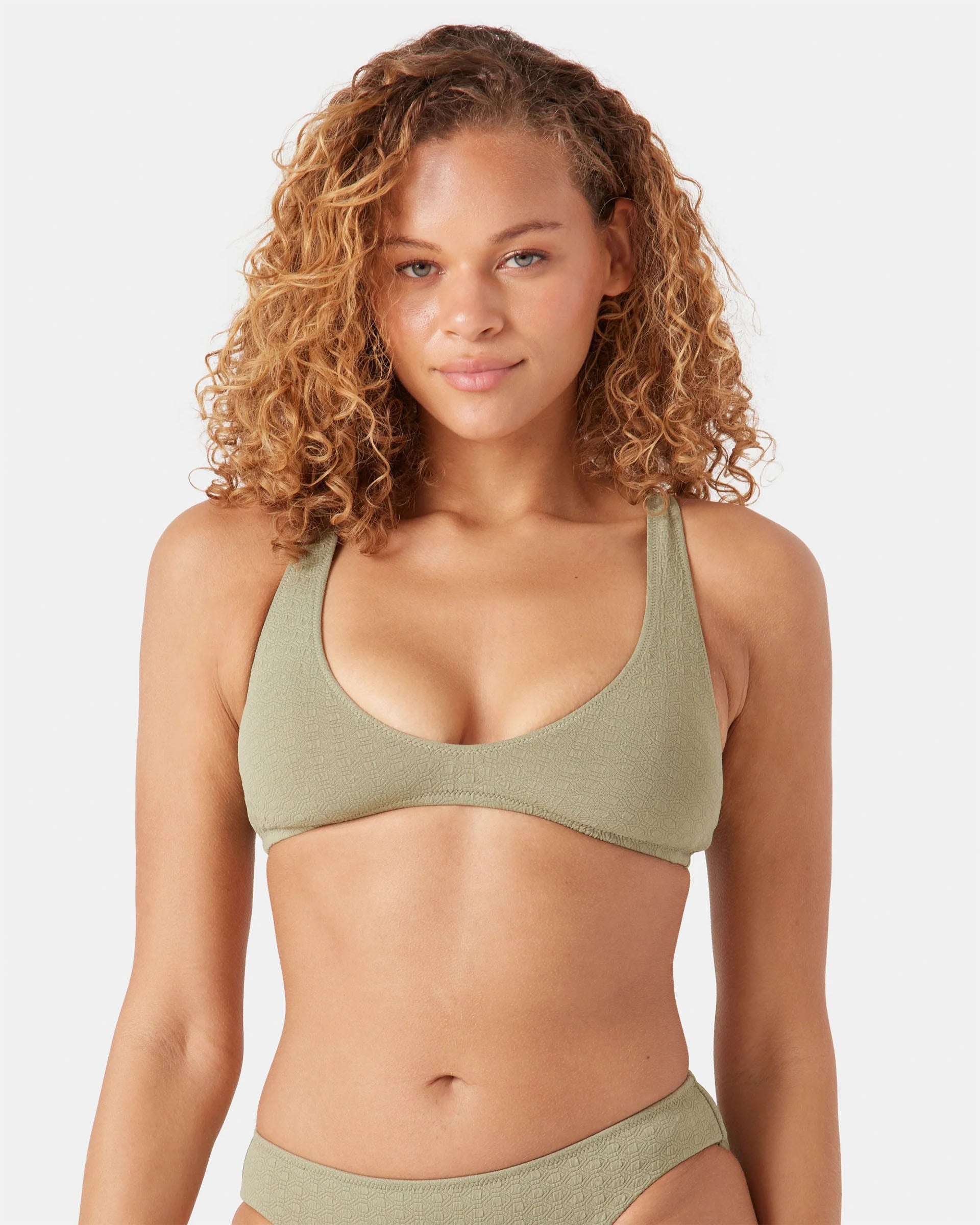 Roxy Women's Haleiwa Bralette Bikini Top - Oil Green