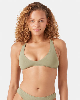 Roxy Women's Haleiwa Bralette Bikini Top - Oil Green