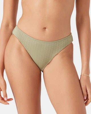 Women's Haleiwa Hipster Full Bikini Bottom - Oil Green