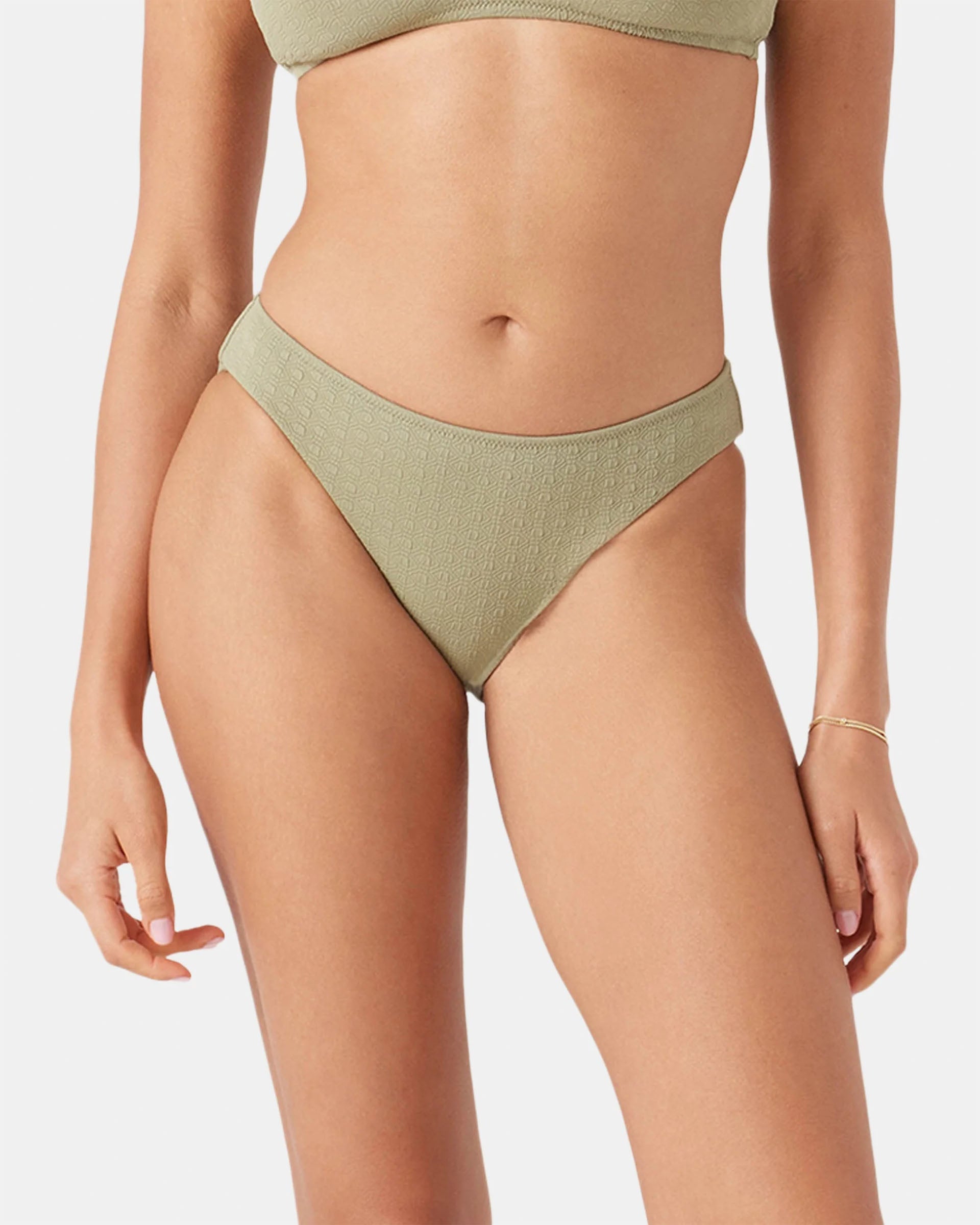 Women's Haleiwa Hipster Full Bikini Bottom - Oil Green
