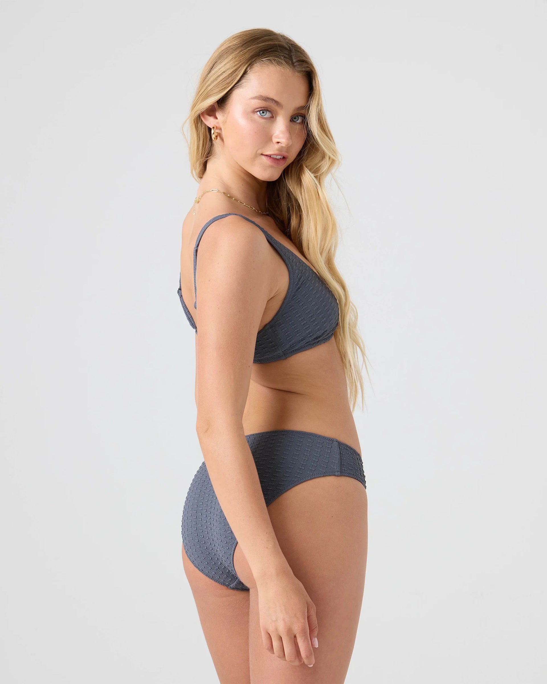 Roxy Women's Haleiwa Scoop Bralette Bikini Top - Gray Combo