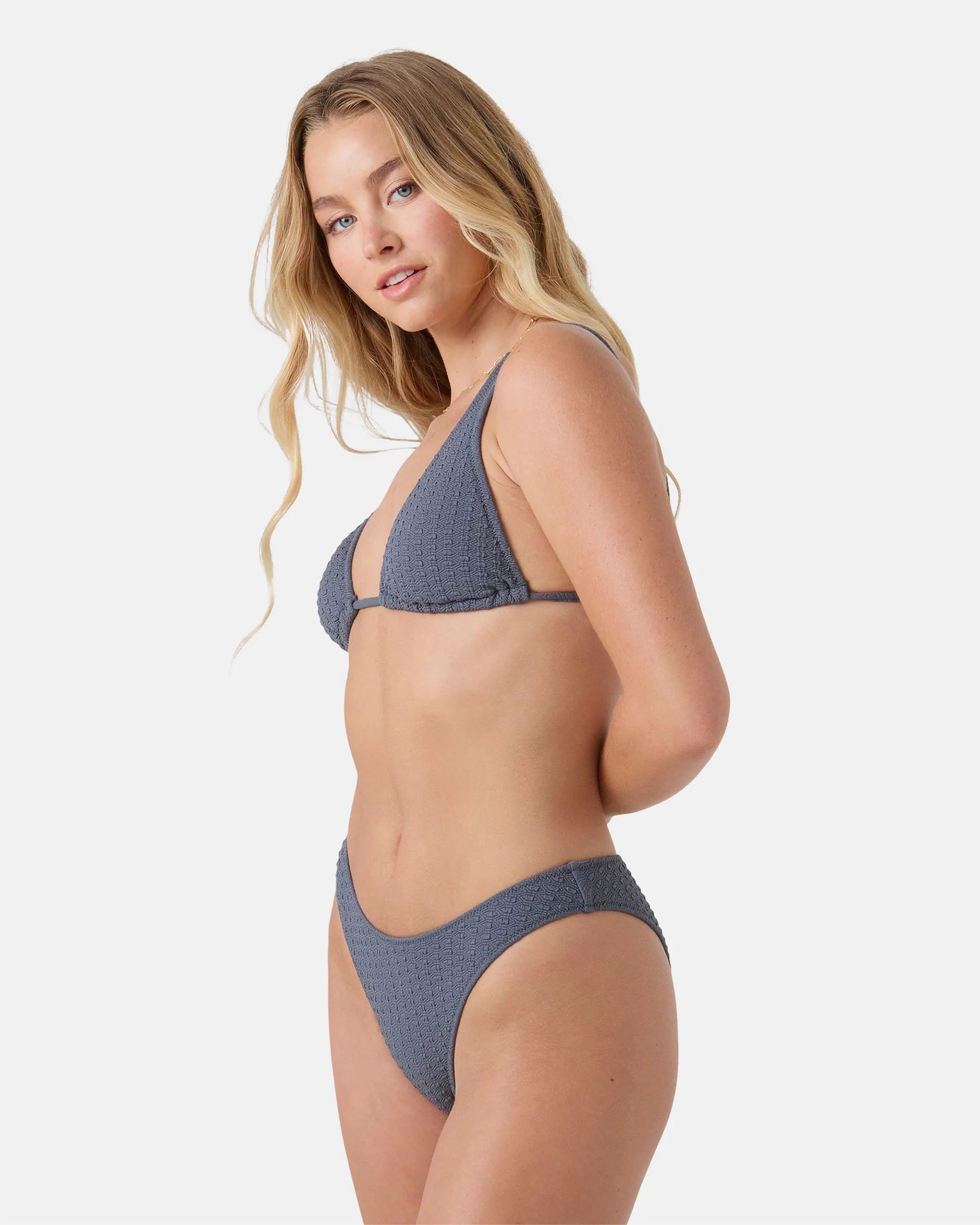 Roxy Women's Haleiwa Scoop Cheeky Bikini Bottom - Gray Combo