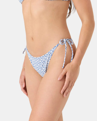 Roxy Women's Hazy Dazy Tie Side Cheeky Bikini Bottom - Blue
