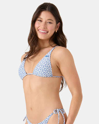 Roxy Women's Hazy Dazy Built Up Triangle Bikini Top - Blue
