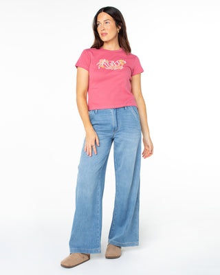 Roxy Women's Heritage Bouquet 90's Baby T-Shirt - Coral