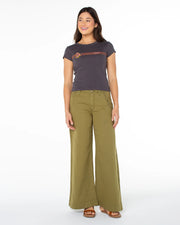 Roxy Women's Heritage Stripe 90's Baby Tee - Phantom