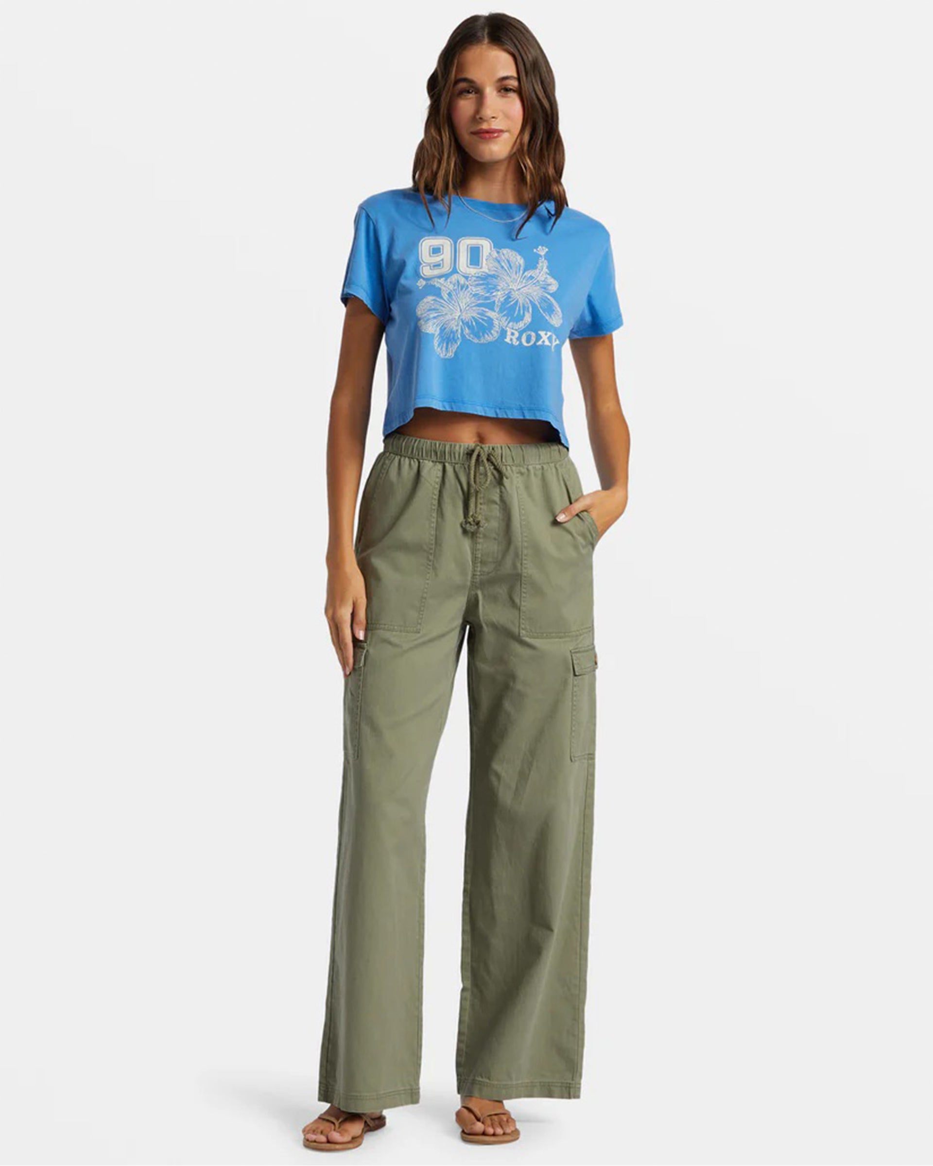 Roxy Women's Hibiscus Collegiate Cropped S/S T-Shirt