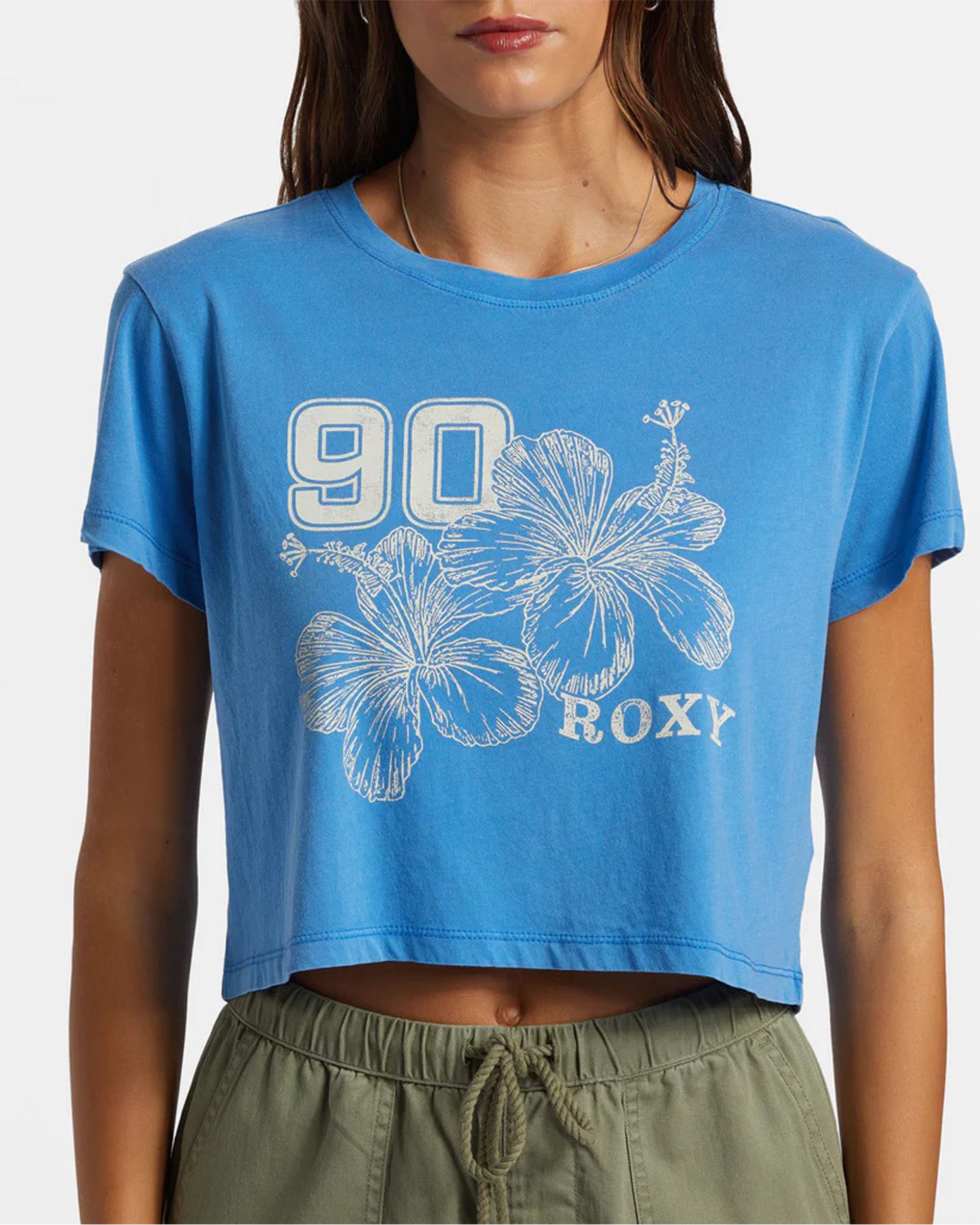 Roxy Women's Hibiscus Collegiate Cropped S/S T-Shirt