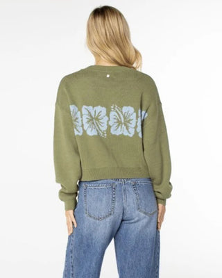 Roxy Women's Hibiscus Harmony Sweater - Oil Green