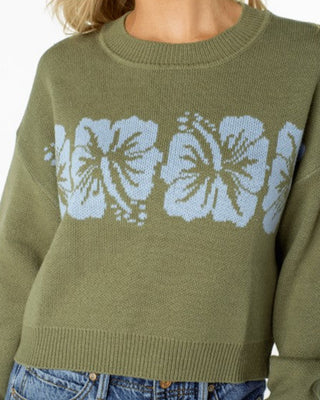 Roxy Women's Hibiscus Harmony Sweater - Oil Green