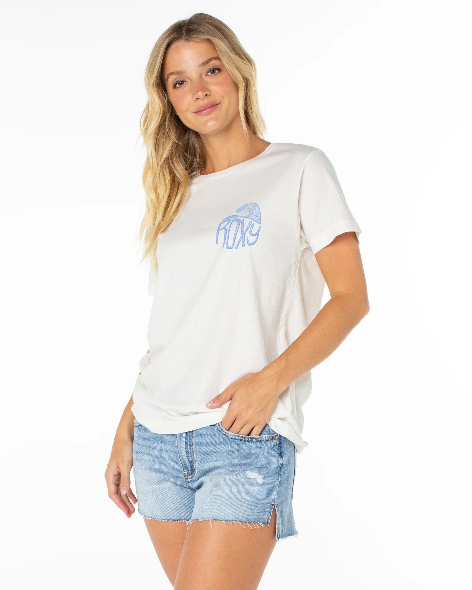 Roxy Women's High Tides Short Sleeve T-Shirt - Dew High Tides