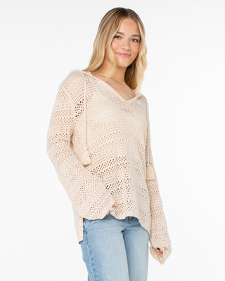 Roxy Women's Hippie Love Solid Sweater - Parchment