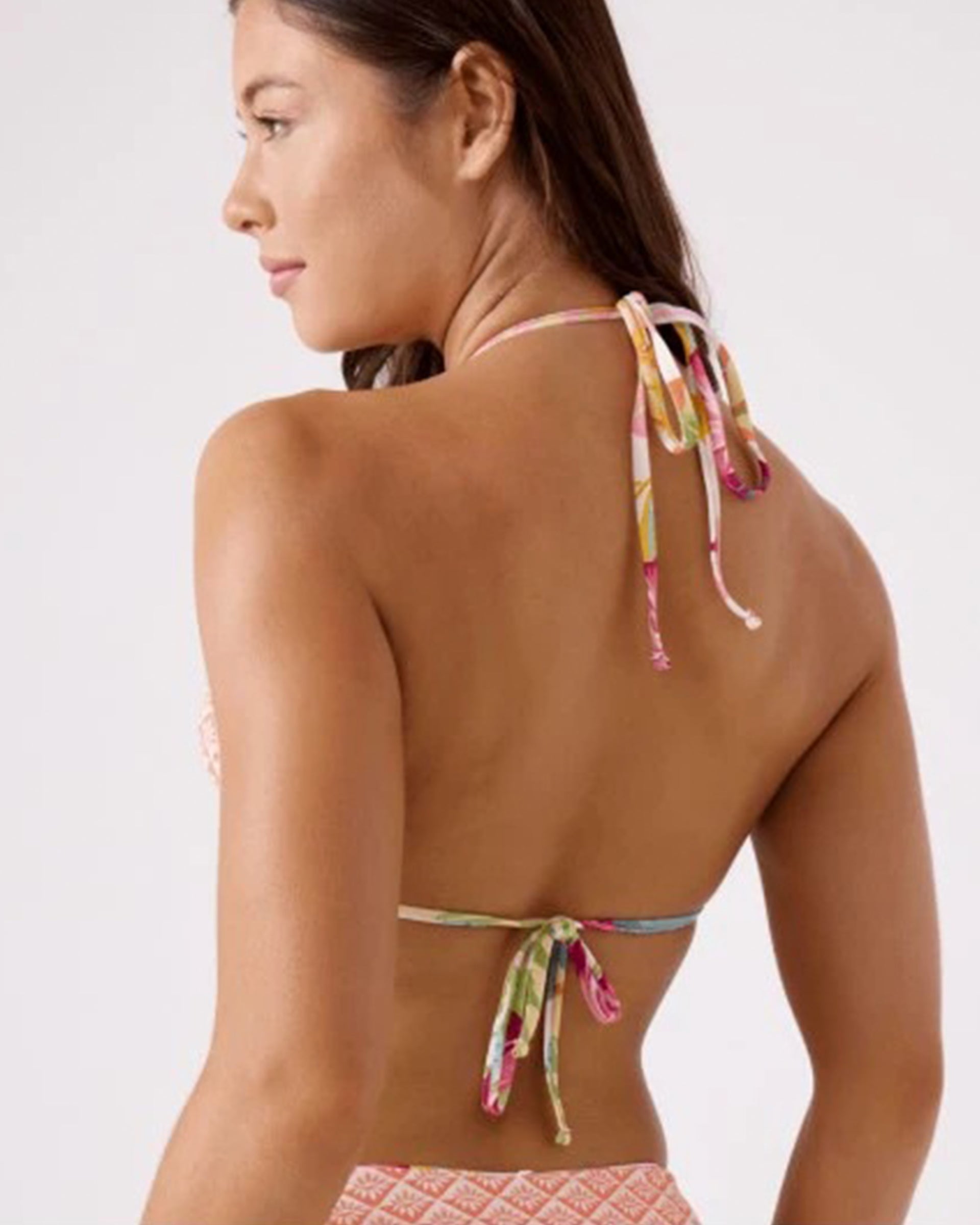 Hot Tropics Reversible Mini Tiki Triangle Bikini Top - Tropic Multi