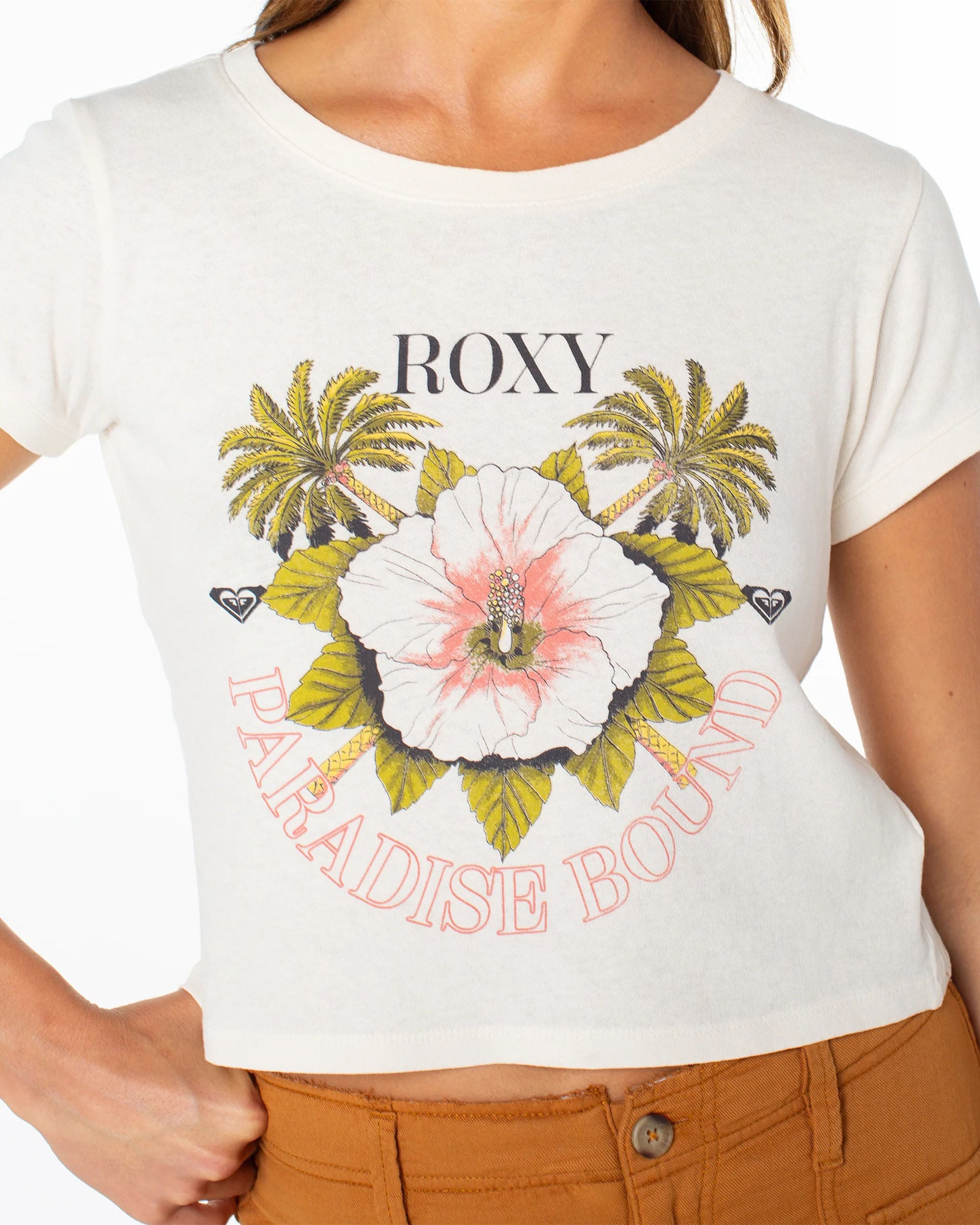 Roxy Women's In Bloom Short Sleeve T-Shirt - Cloud Dancer