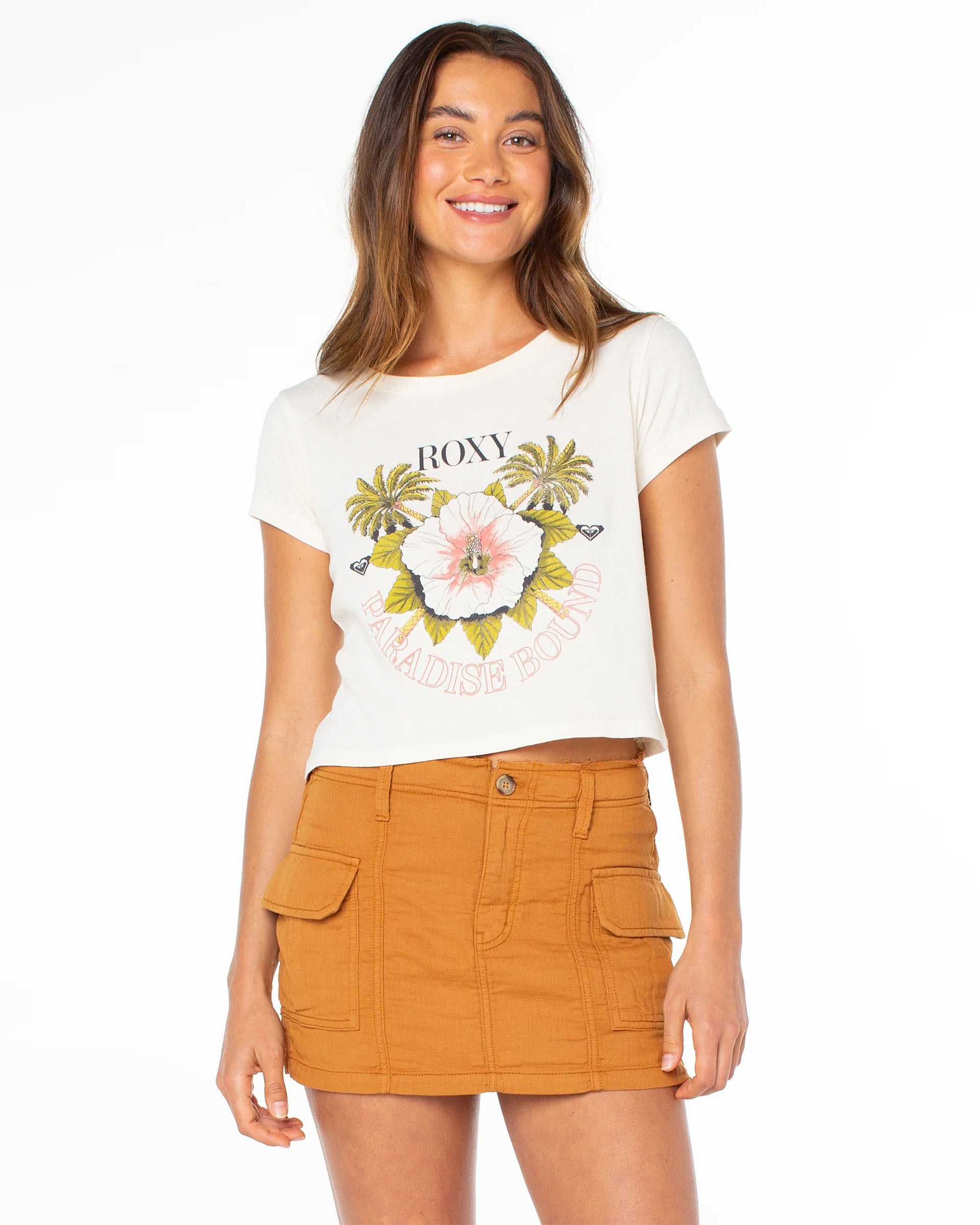 Roxy Women's In Bloom Short Sleeve T-Shirt - Cloud Dancer