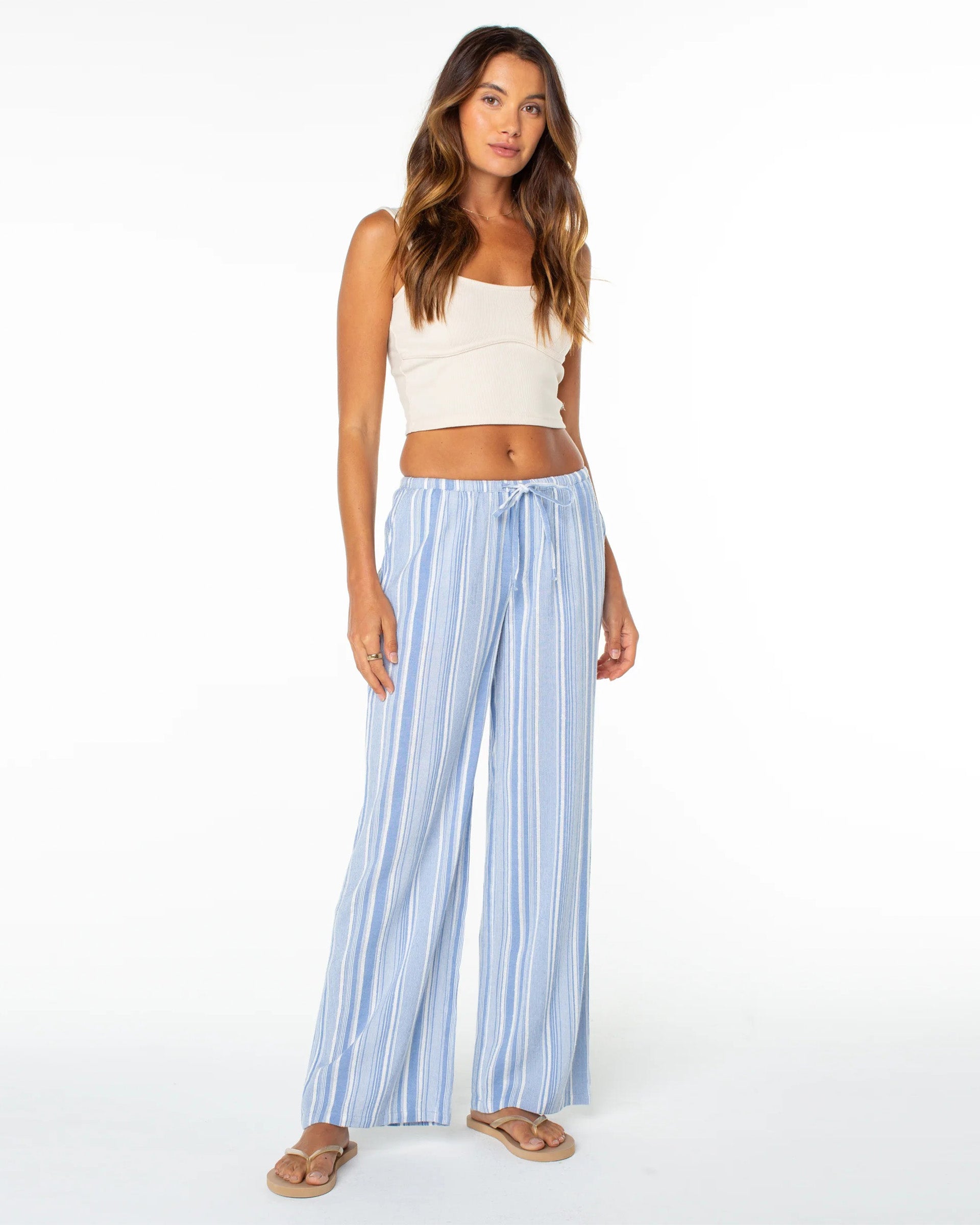 Roxy Women's Iyla Pant 2 - Cornflower Blue Coastline Stripe