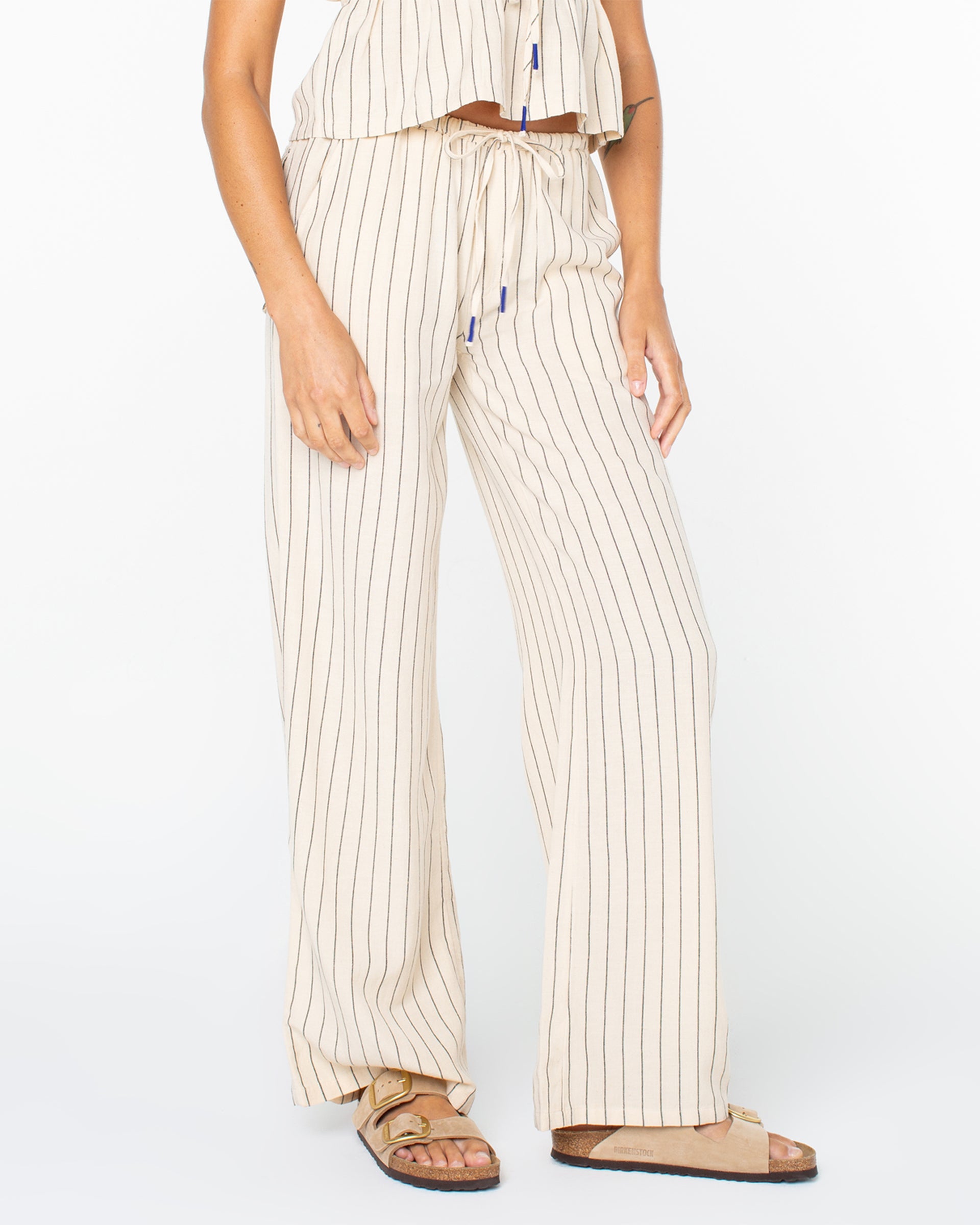 Roxy Women's Iyla Pants - Parchment Simple Stripe