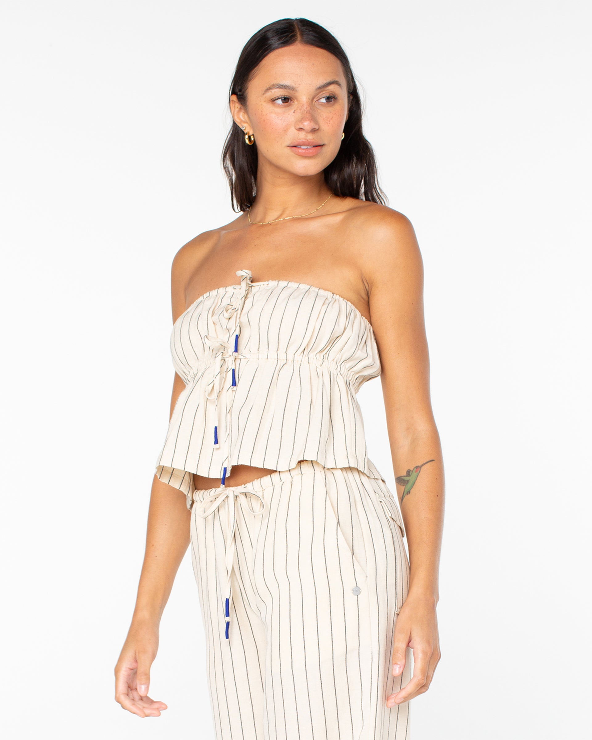 Roxy Women's Iyla Top - Parchment Simple Stripe