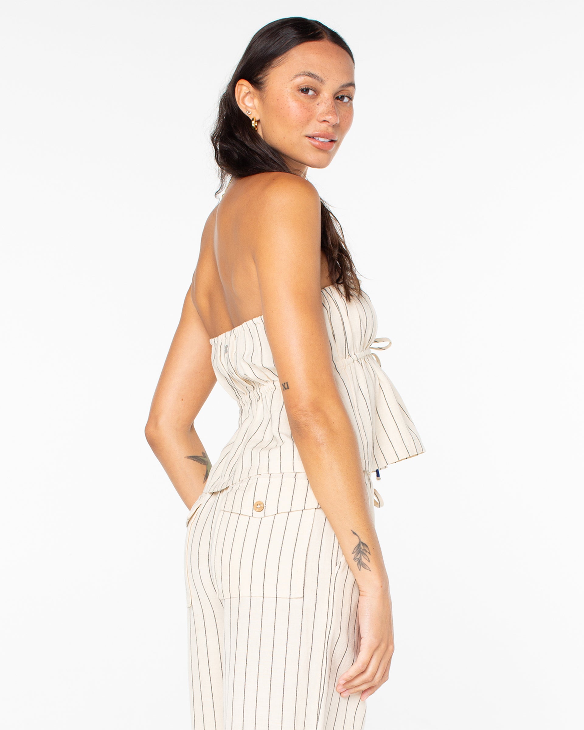 Roxy Women's Iyla Top - Parchment Simple Stripe