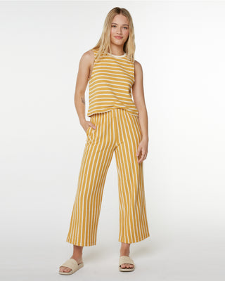 Roxy Women's Java Stripe Tank - Amber Gold Solid