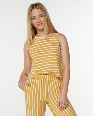 Roxy Women's Java Stripe Tank - Amber Gold Solid
