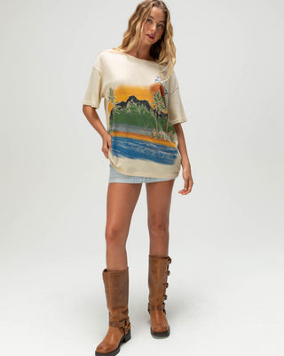 Roxy Women's Ko'Olau Scenic Short Sleeve Boyfriend T-Shirt - Natural
