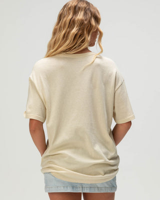 Roxy Women's Ko'Olau Scenic Short Sleeve Boyfriend T-Shirt - Natural