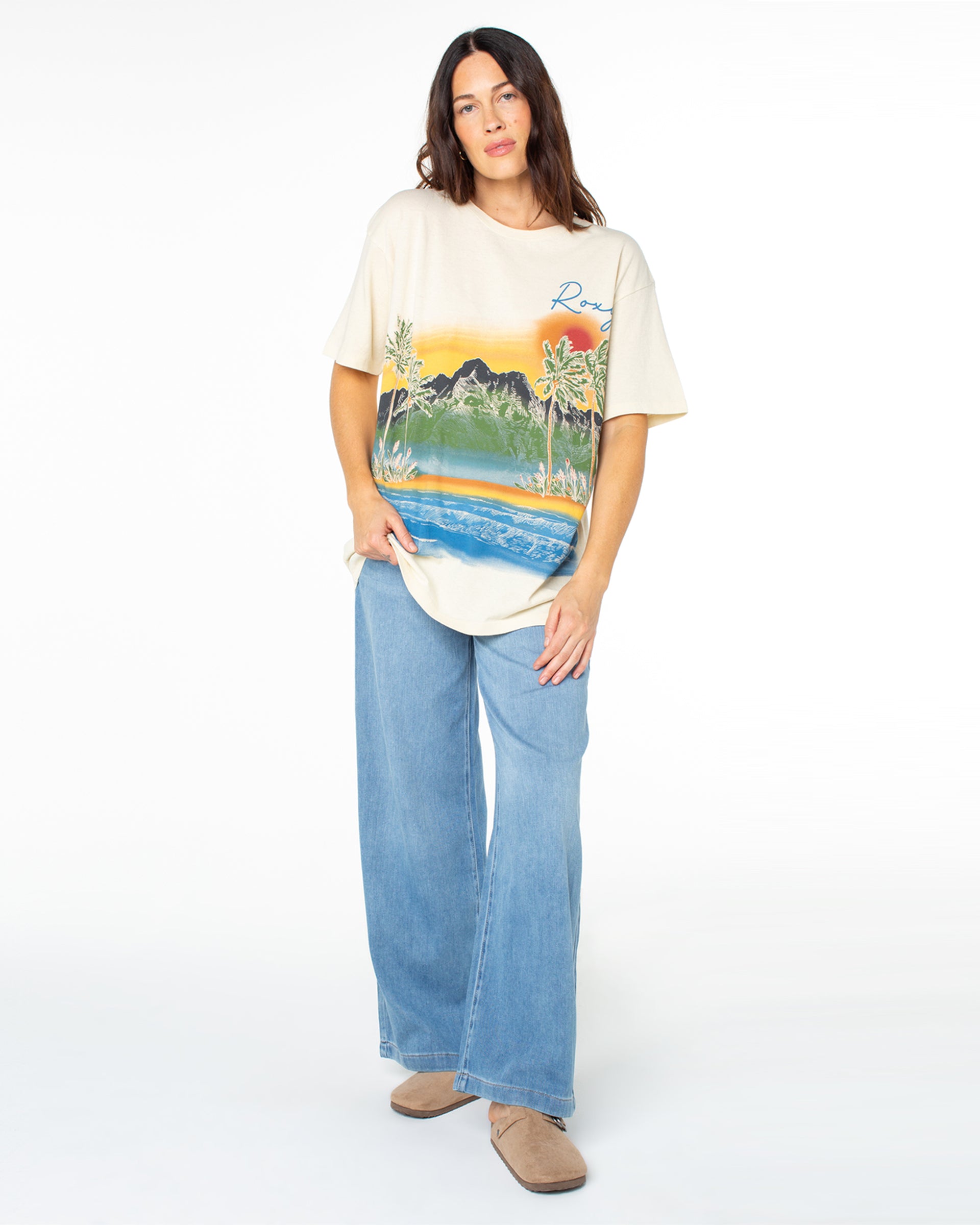 Roxy Women's Ko'olau Scenic Short Sleeve T-Shirt - Parchment