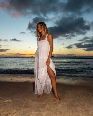 roxy maxi dress by Dylan, Smocked Bodice, Flowy Summer Dress at Arktana Bright Red / Large Get vacation ready with the Clearwater maxi Roxy Hot Tropics Printed Maxi