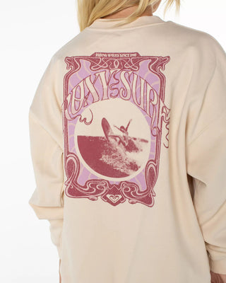 Roxy Women's Lineup Oversized Crewneck Sweater - Parchment
